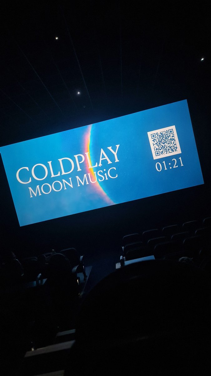 janecabin's tweet photo. I'm in the #odeon #Wrexham watching #Coldplay  I couldn't  get my daughter tickets so this will have to do https://t.co/pYyPfKdFab
