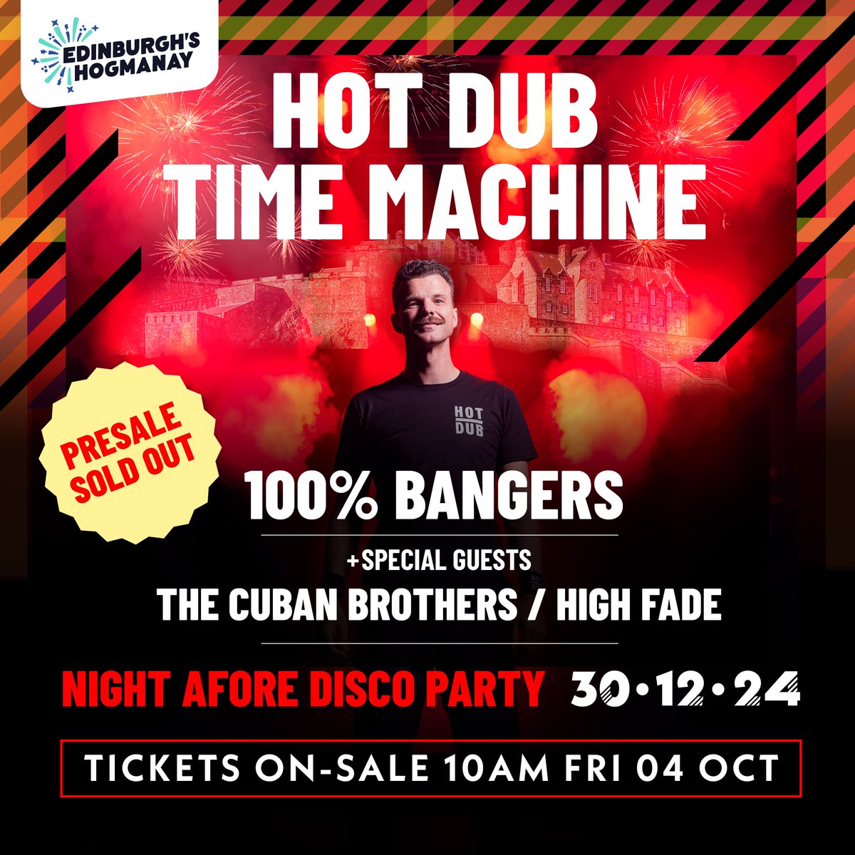 Edinburgh's Hogmanay (@edhogmanay) on Twitter photo That was FAST! Presale tickets for the Night Afore Disco Party with <a href="/HotDubTM/">HotDubTimeMachine</a> are now SOLD OUT 😱
Wishing you could travel back in time to secure those tickets? Don’t panic yet! Set your alarms for the general sale at 10am this Friday ⏰
🔗 edinburghshogmanay.com/event/night-af… That was FAST! Presale tickets for the Night Afore Disco Party with <a href="/HotDubTM/">HotDubTimeMachine</a> are now SOLD OUT 😱
Wishing you could travel back in time to secure those tickets? Don’t panic yet! Set your alarms for the general sale at 10am this Friday ⏰
🔗 edinburghshogmanay.com/event/night-af…