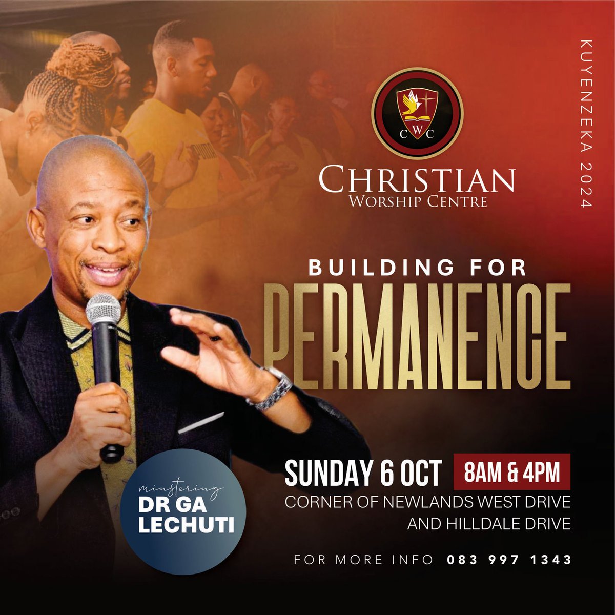 CWCKZNTV's tweet image. Join us this coming Sunday as Dr GA Lechuti ministers from 08:00 and at 16:00pm.

#cwckzn #kuyenzeka