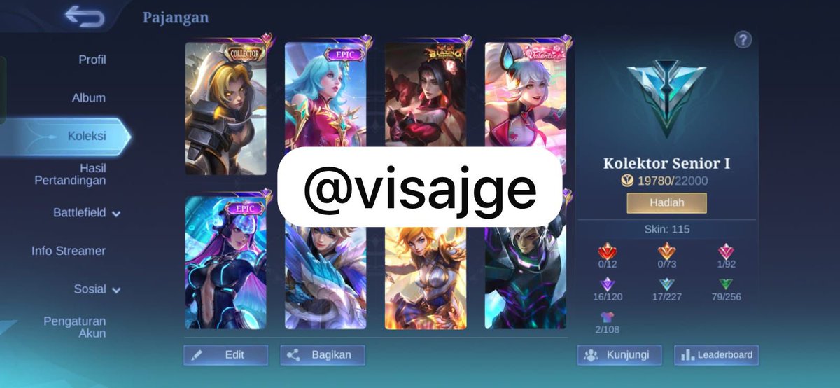 visajge's tweet photo. Jual Akun Mobile Legend No Minus 350 Net BU banget Emblem Max
kelengkapan chat aja no tipu tipu BU banget gasssss sini
pernah top supreme alpha! #zonauang https://t.co/QZRxW5B0Zn
