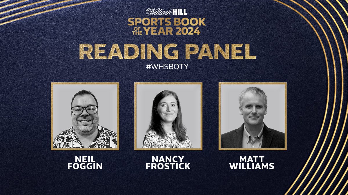 Our panel for the 2024 William Hill Sports Book of the Year Award is locked in! 🔒

— <a href="/nancyfroston/">Nancy Froston</a> (The Athletic)
— <a href="/nfoggin/">Neil Foggin</a> (William Hill)
— <a href="/Mattm_Williams/">Matt Williams</a> (Greatest Hits Radio)

They've read EVERY entry and will be compiling the longlist.

Stay tuned tomorrow for the