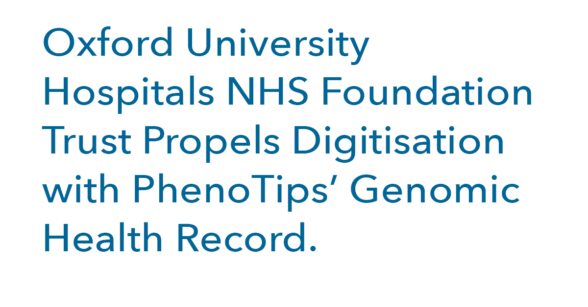 PhenoTips's tweet image. We are thrilled to announce that @OUHospitals is accelerating its #DigitalByDefault strategy by harnessing PhenoTips' #GenomicHealthRecord. Facilitated by @thehilloxford, the GHR will digitise, integrate, and standardise #genomic care.  

Read more: phenotips.com/press/oxford-u…