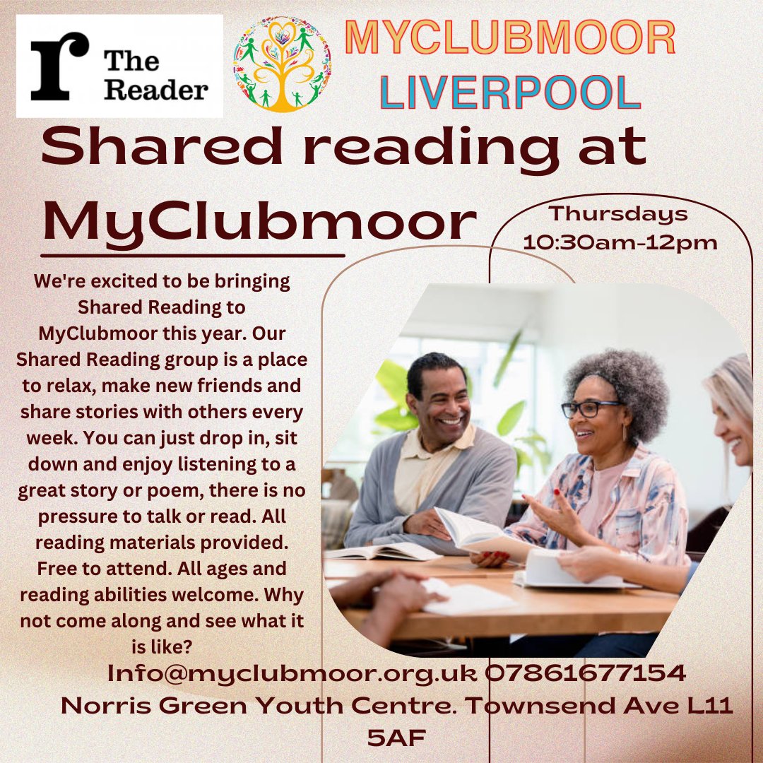 Dive into the world of stories with our Shared Reading group. Meet new friends, and enjoy the magic of stories and poems. No need to read aloud or even speak just drop in and listen! FREE entry, materials provided, and all ages &amp; reading abilities welcome. See you there?