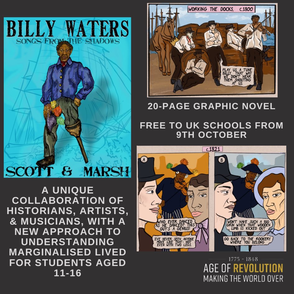 Age of Revolution (@waterloo200org) on Twitter photo We’re pleased to announce the launch of our NEW 20-page graphic novel, Billy Waters: Songs from the Shadows! 
From October 9th, educators can request FREE sets of 32 copies delivered directly to their schools, so stay tuned! 
#BlackHistoryMonth #BHM2024 #AgeOfRevSchools We’re pleased to announce the launch of our NEW 20-page graphic novel, Billy Waters: Songs from the Shadows! 
From October 9th, educators can request FREE sets of 32 copies delivered directly to their schools, so stay tuned! 
#BlackHistoryMonth #BHM2024 #AgeOfRevSchools