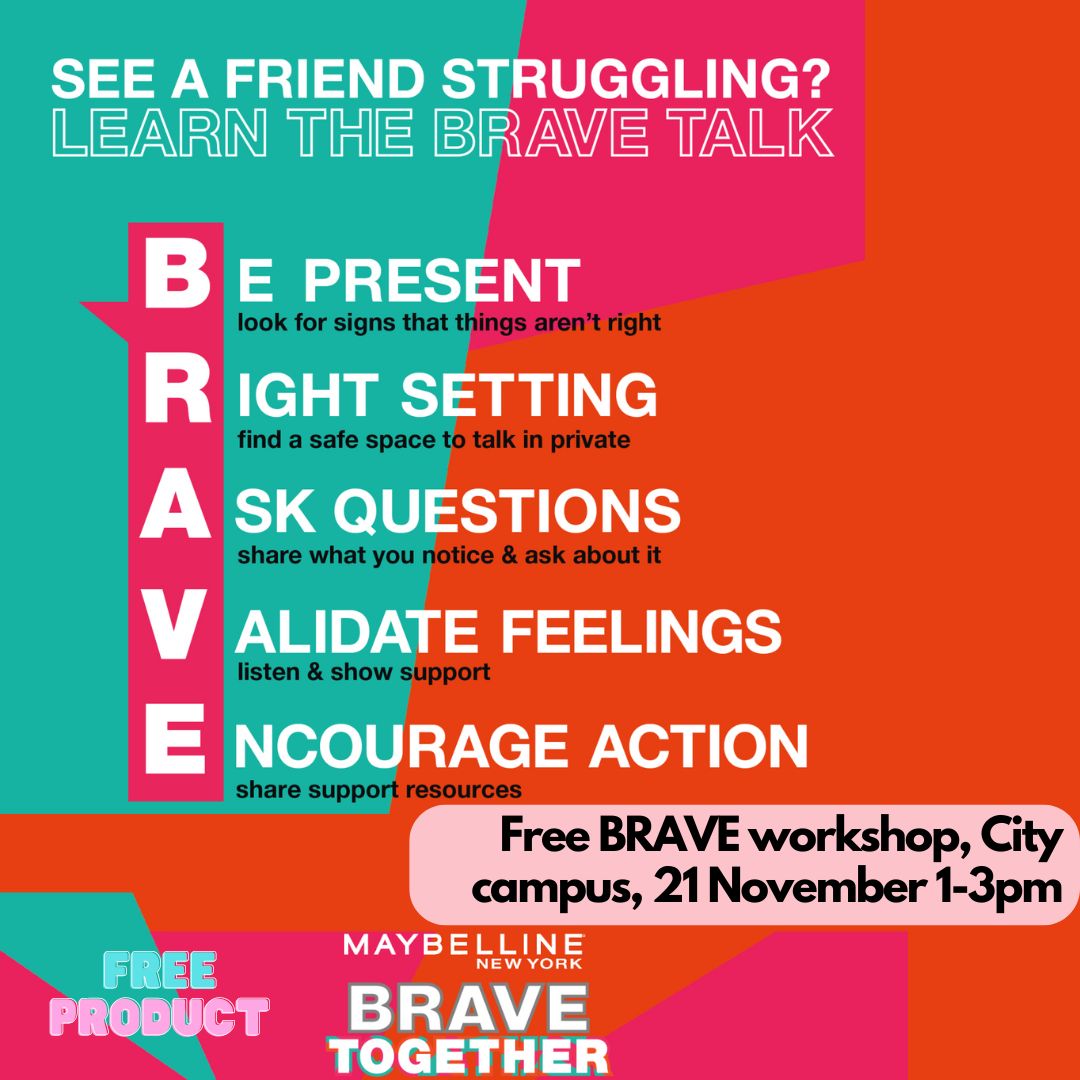 NTU_SSS's tweet photo. 🧡 Maybelline are back running another free workshop on how to look after your own and a mates mental health 🧡

Join us on City Campus 21st November, 1-3pm

Book here: https://t.co/tKWSPU4Ixk

There will also be free product at the end! https://t.co/N8qrw8AIG9