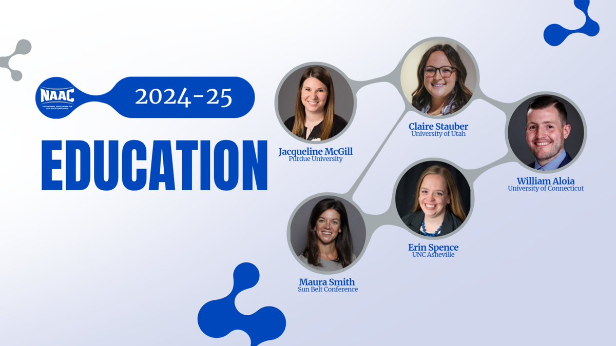 Our Education Committee first welcomes: 

<a href="/williamaloia/">William Aloia</a> from <a href="/UConnCompliance/">Huskies Rules</a> 
Jacqueline McGill from Purdue
Maura Smith from <a href="/SBCCompliance/">Sun Belt Conference Compliance</a> 
<a href="/ErinPSpence/">Erin Punter Spence</a> from <a href="/UNCAvlRules/">UNC Asheville Compliance</a> 
<a href="/ClaireStauber/">Claire Stauber</a> from <a href="/UofUCompliance/">Utah Compliance</a>