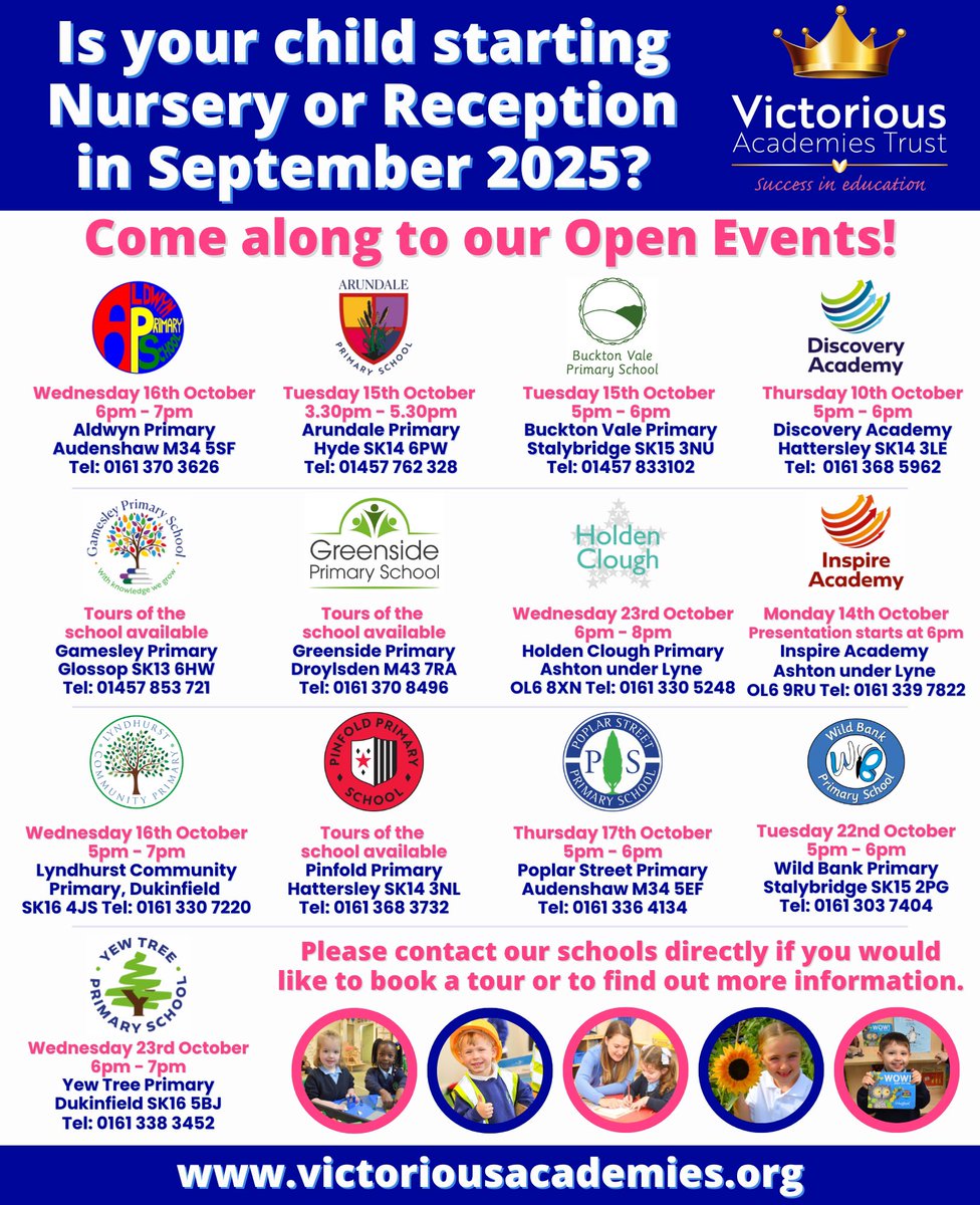 Victorious Academies Trust (@trustvictorious) on Twitter photo Are you looking for a Nursery or Reception place for your child? Come along to see what our schools have to offer!
<a href="/PoplarStreetSch/">PoplarStreet</a> <a href="/WildBankPrimary/">Wild Bank Primary School 💙</a> <a href="/YewTreePrimSch/">Yew Tree Primary School</a> #inspiring #discovering #caring #improving #achieving #weareVictorious Are you looking for a Nursery or Reception place for your child? Come along to see what our schools have to offer!
<a href="/PoplarStreetSch/">PoplarStreet</a> <a href="/WildBankPrimary/">Wild Bank Primary School 💙</a> <a href="/YewTreePrimSch/">Yew Tree Primary School</a> #inspiring #discovering #caring #improving #achieving #weareVictorious