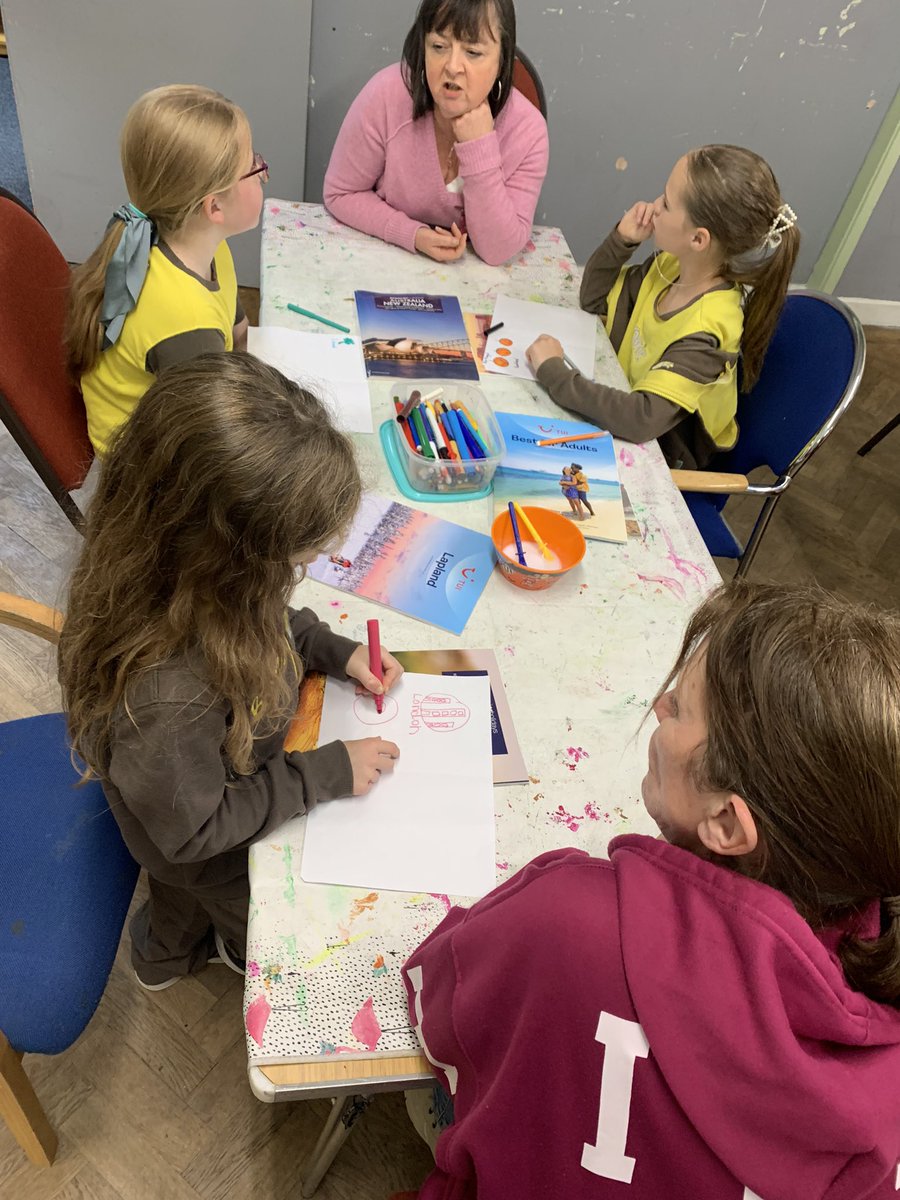 We made posters to encourage people to go on holiday at Brownies this week.

“Brown Owl, did you know that New Zealand was in Australia?!”
🫣