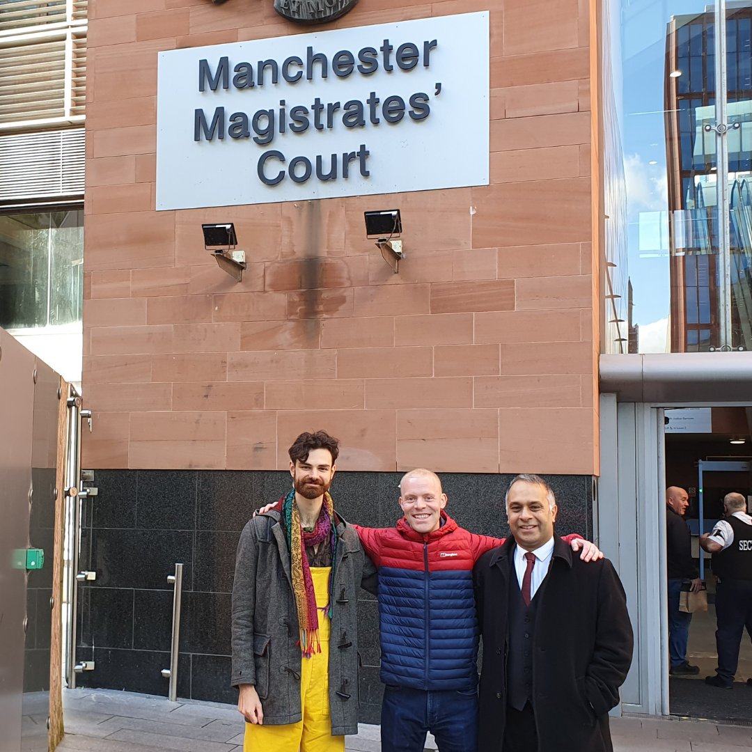 🚨 BREAKING: NOT GUILTY FOR PAINTING ACTION

🖼️ Eddie and Paul have been acquitted today after gluing to the frame of JMW Turner's 1809 'Tomson's Aeolian Harp', and spraying NO NEW OIL on the floor in 2022.

🔥 The Judge ruled the action was proportionate in the face of the