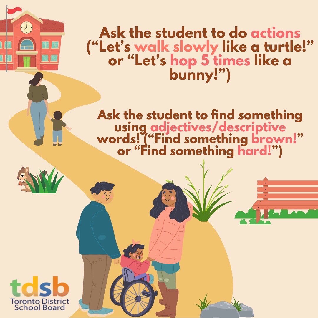 TDSB_SLP's tweet photo. Today is National Walk to School day! 🚶🏽♀️🚶🏻🚶♂️If you walk with your children, try out these ideas/tips to support their language and communication development!
⠀⠀⠀⠀⠀⠀⠀⠀⠀
#tdsbslp #slp #communication #speech #language #parentideas #walktoschool #parenttips https://t.co/sR4G4qceHV