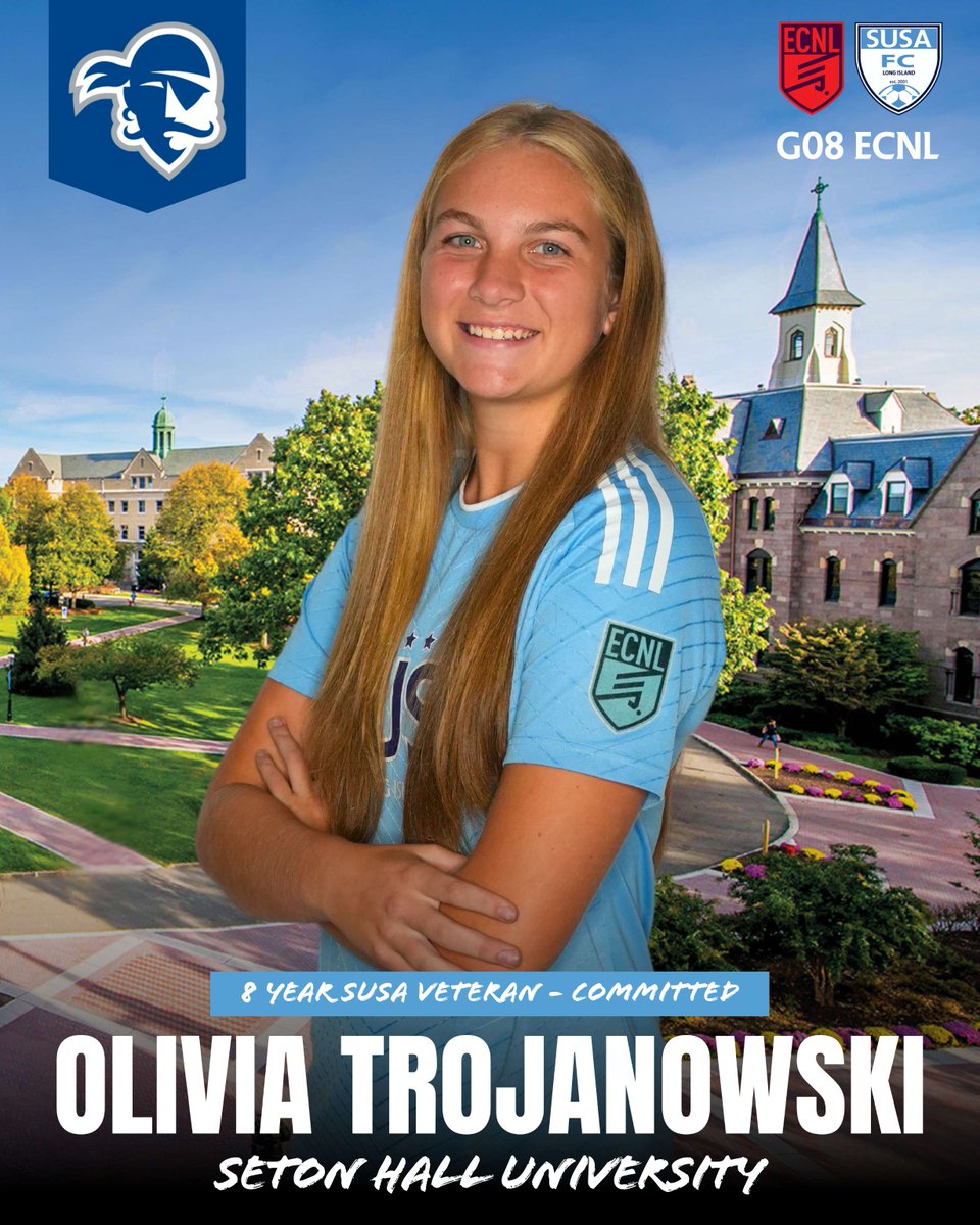 SUSA Academy (@susa_academy) on Twitter photo Congratulations to Olivia Trojanowski, SUSA G08 ECNL, on committing to play soccer at Seton Hall University. Olivia has been with SUSA for 8 YEARS and we look forward to seeing her continue her academic and athletic career! <a href="/SHUWSOC/">Seton Hall Women's Soccer</a> Congratulations to Olivia Trojanowski, SUSA G08 ECNL, on committing to play soccer at Seton Hall University. Olivia has been with SUSA for 8 YEARS and we look forward to seeing her continue her academic and athletic career! <a href="/SHUWSOC/">Seton Hall Women's Soccer</a>