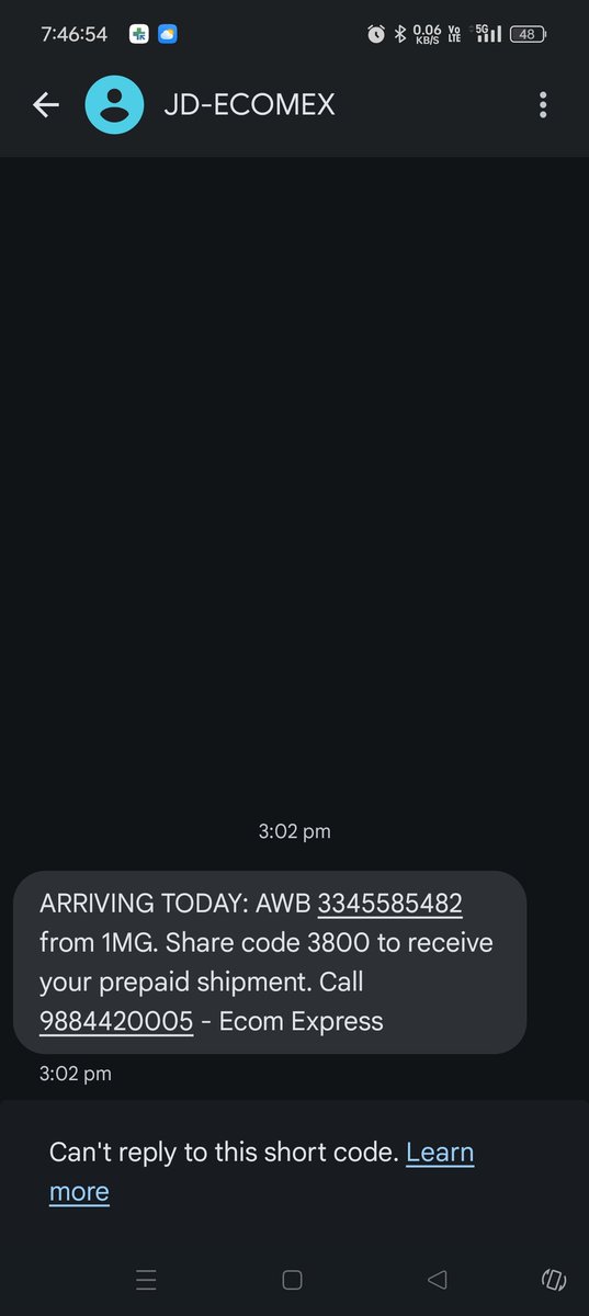 001rjT's tweet photo. @1mgOfficial It was useless. We got delivery msg only but Nobody came to deliver. Delivery agent no is also switched off. @1mgOfficial is doing mentally harrasment. Too irritating. I'll never use this app in future https://t.co/ZBhMeG8BGf