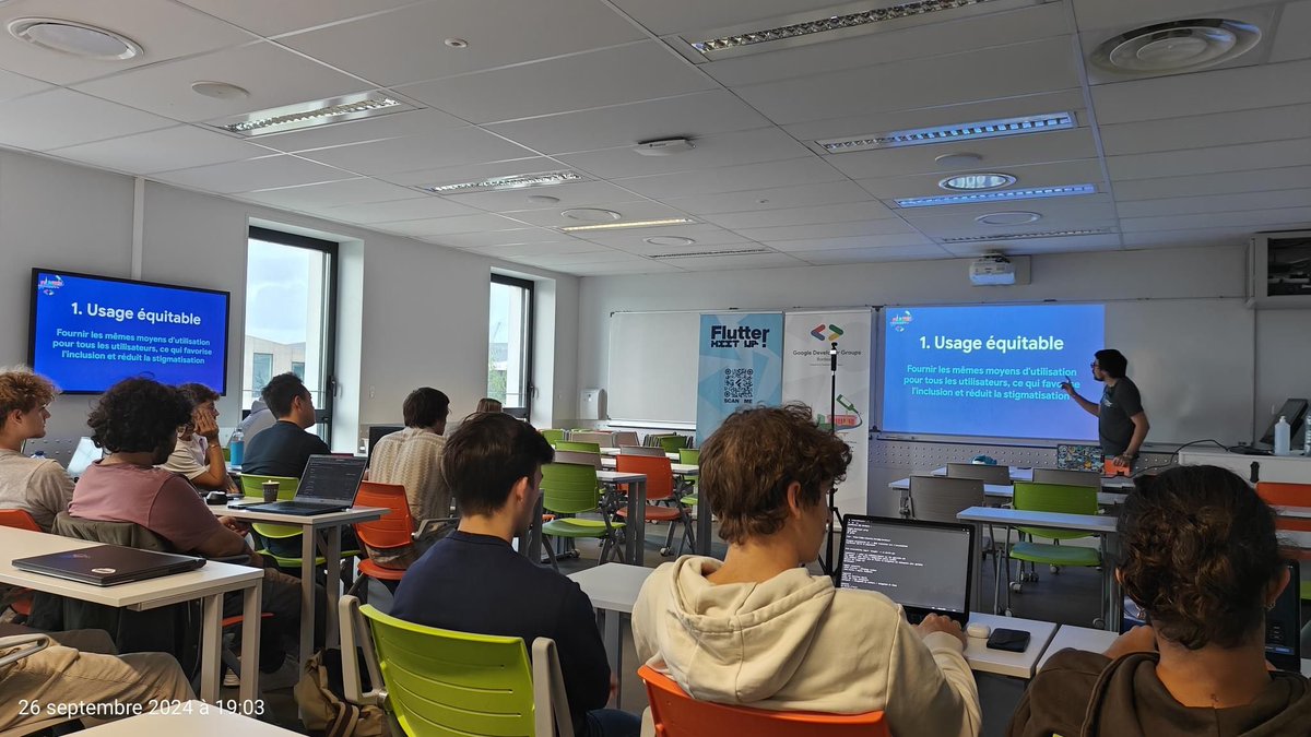 GDG Bordeaux (@gdgbordeaux) on Twitter photo Quel meetup !
Une superbe experience et un bel apprentissage sur l’accessibilité par <a href="/EnzoConty/">Enzo Conty 💙</a> ! Quel meetup !
Une superbe experience et un bel apprentissage sur l’accessibilité par <a href="/EnzoConty/">Enzo Conty 💙</a> !