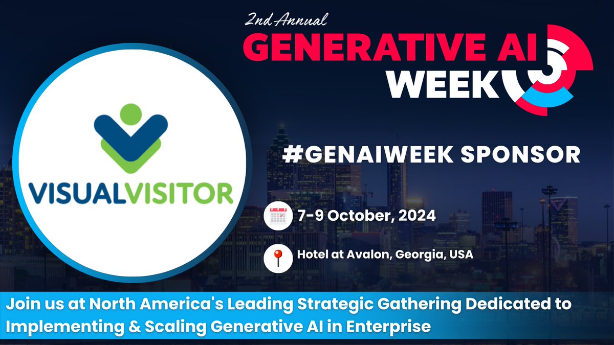 Visual_Visitor's tweet image. We’re excited to announce that we’re sponsoring #GenAIWeek and can’t wait to see you there! Want the details? Check it out here.

zurl.co/6qHB 

#GenAIWeek #VisualVisitor #AIRevolution #ArtificialIntelligence #AIInnovation
#MachineLearning #FutureTech