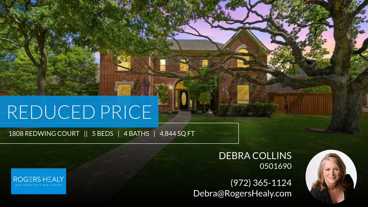 ddcollins's tweet image. 📍 Reduced Price 📍 This recently reduced home at 1808 Redwing Court in Southlake won't last long, so, don't wait to set up a showing! Reach out here or at (972) 365-1124 for more information!

Debra Collins
Real Estate Agent homeforsale.at/1808_REDWING_C…