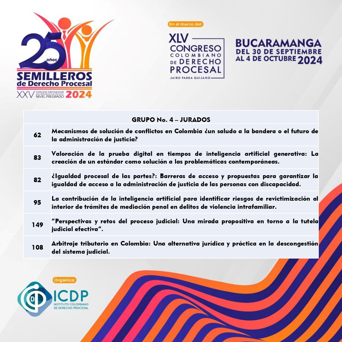 SemillerosICDP's tweet photo. Ya están aquí los semifinalistas del XXV Concurso de Semilleros! 🎉 

Felicitaciones a estos talentosos estudiantes. ¡Estamos cerca de la final! 🚀 https://t.co/9PA8rZpgVi