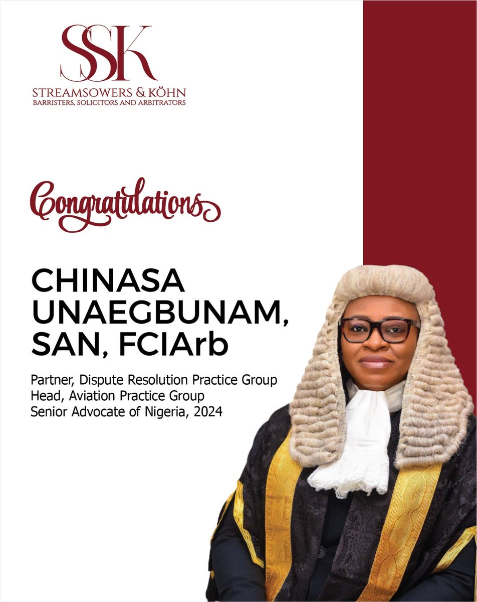 SSKohnNG's tweet image. We are proud to announce that two of our Partners, Adeyinka Aderemi and Chinasa Unaegbunam, have been sworn in as Senior Advocates of Nigeria (SAN). This conferment brings the number of our SANs to three, as they join Senior Partner, Etigwe Uwa, to sit at the Inner Bar. 

#SSK