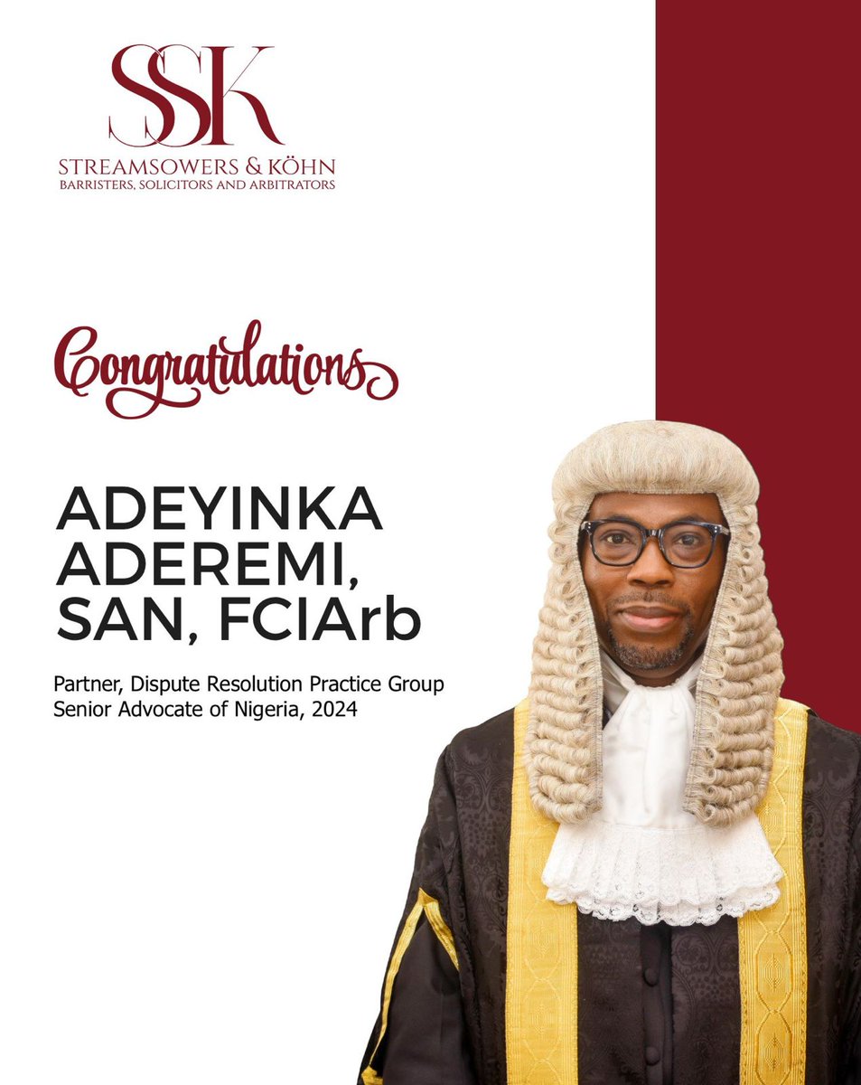 SSKohnNG's tweet image. We are proud to announce that two of our Partners, Adeyinka Aderemi and Chinasa Unaegbunam, have been sworn in as Senior Advocates of Nigeria (SAN). This conferment brings the number of our SANs to three, as they join Senior Partner, Etigwe Uwa, to sit at the Inner Bar. 

#SSK
