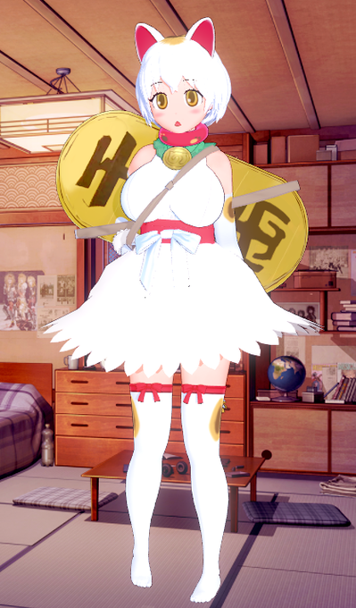 数カ月ぶりに戻って作業を再開し、「マネキネコ」から作ってみました。 金貨の彩色はAIの助けを少し受けました。 