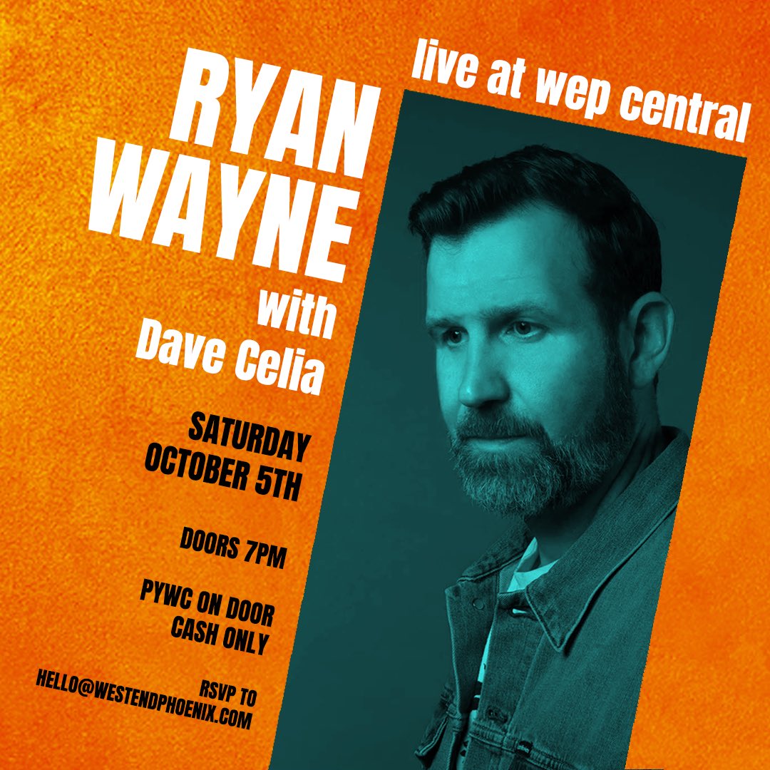 West End Phoenix (@westendphoenix) on Twitter photo Singer songwriter and multi-instrumentalist <a href="/ryanwaynemusic/">Ryan Wayne</a> will be performing an acoustic set at WEP Central this Saturday at 7pm.
Tix are PWYC, an incredible opportunity to see a huge talent in such an intimate setting.
westendphoenix.com/events/ryanway… Singer songwriter and multi-instrumentalist <a href="/ryanwaynemusic/">Ryan Wayne</a> will be performing an acoustic set at WEP Central this Saturday at 7pm.
Tix are PWYC, an incredible opportunity to see a huge talent in such an intimate setting.
westendphoenix.com/events/ryanway…