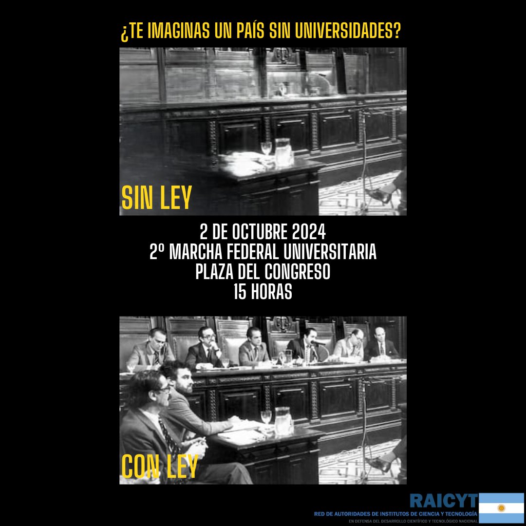 ES HOY

El 2 de octubre de 1984 decidimos que las causas de los represores de la última dictadura pasaran a la Justicia civil.

El 2 de octubre de 2024 decidimos marchar para defender la Universidad y el futuro.

#MarchaFederalUniversitaria