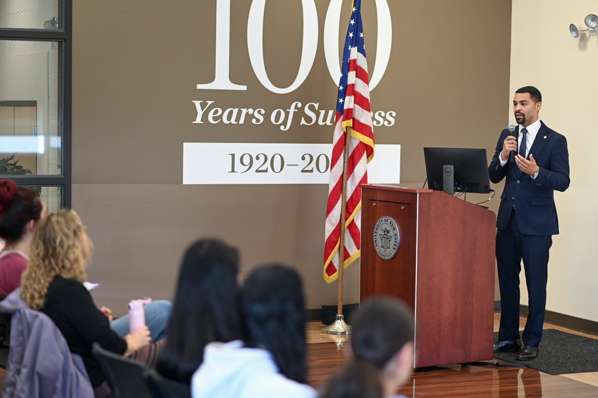 TreasRussell's tweet image. Joined my alma mater, @UNewHaven, as part of the Power On series. 

As the 1st in my family to go to college, the obstacles facing first-gen students parallel the big picture struggles across CT. We all benefit when everyone has resources &amp;amp; opportunities to fully participate.