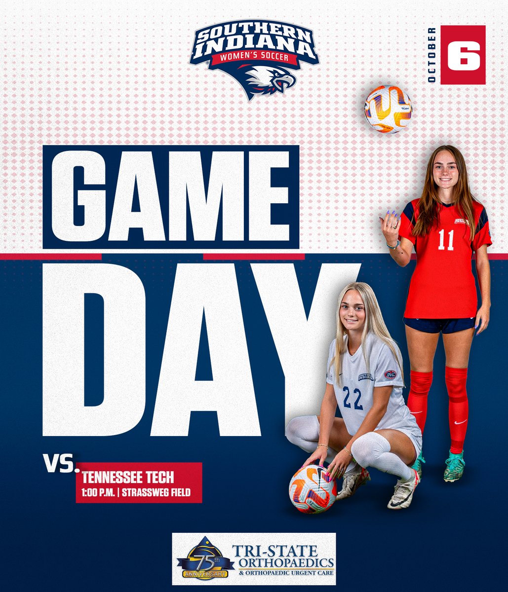 𝐌𝐞𝐧𝐭𝐚𝐥 𝐇𝐞𝐚𝐥𝐭𝐡 𝐀𝐰𝐚𝐫𝐞𝐧𝐞𝐬𝐬 𝐚𝐧𝐝 𝐀𝐥𝐮𝐦𝐧𝐢 𝐃𝐚𝐲

Come support <a href="/usiwsoc/">usi women's soccer</a> this afternoon against the Golden Eagles at Strassweg Field! Help us raise mental health awareness and welcome back our USI Women's Soccer alumni.

🆚 <a href="/TTUSoccer/">Tennessee Tech Soccer</a> 
📍 Evansville, Ind.
🔗