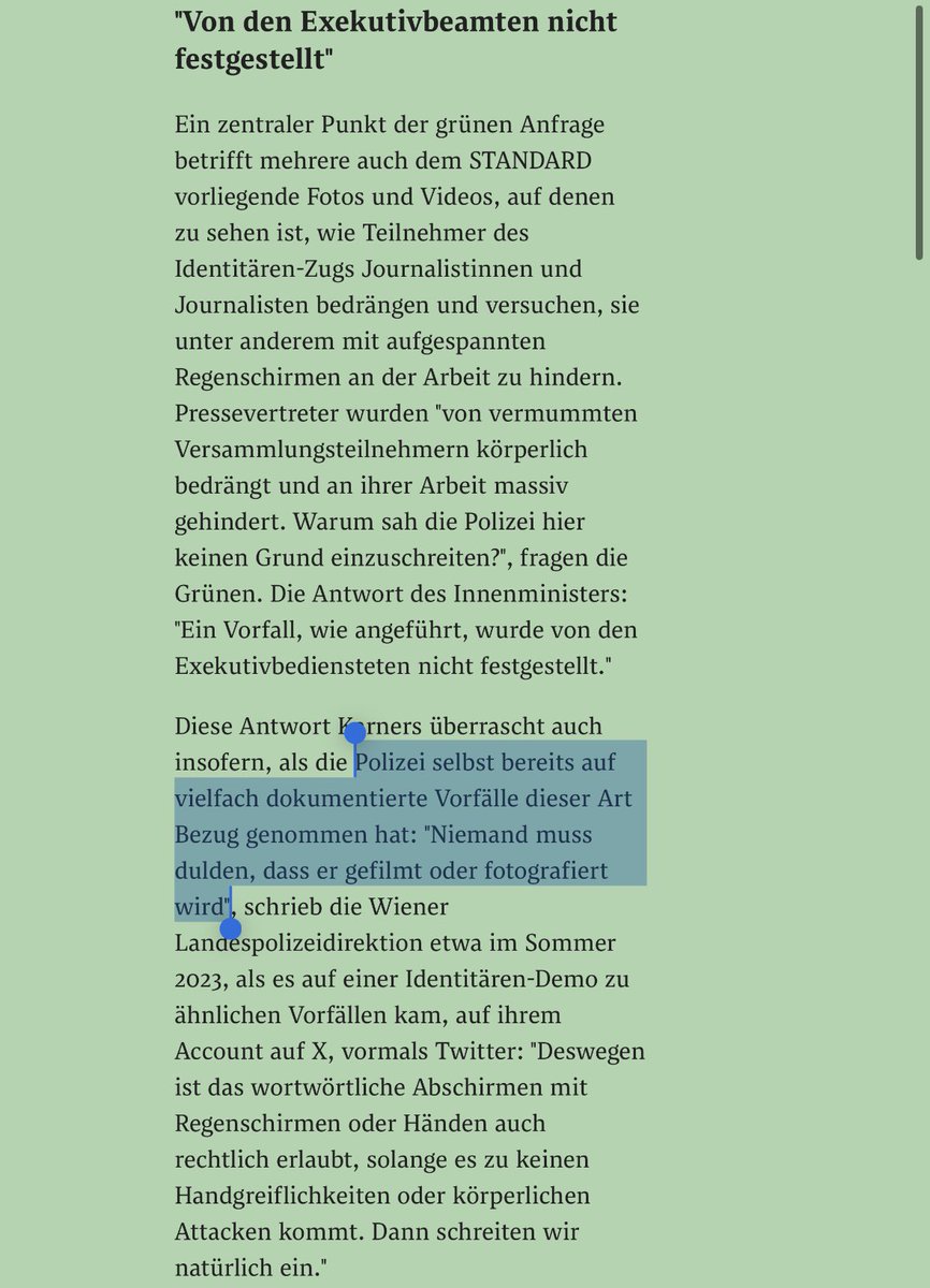 Innenminister Karner lügt also in Parlamentarischer Beantwortung?
Sowas gehe einfach nicht 
derstandard.at/story/30000002…