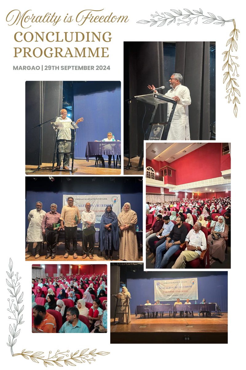 JIHGoaOfficial's tweet photo. The concluding program of the Morality is Freedom campaign was held at Gomant Vidya Niketan Hall in Margao on September 29th at 4 pm. 
#moralityisfreedom #jihgoa https://t.co/kQ2p49zVp0