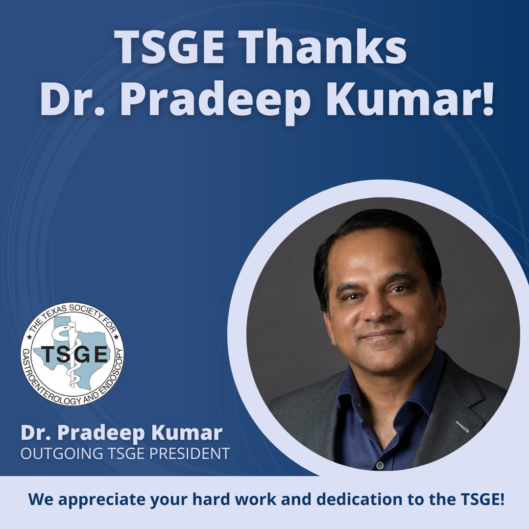 Texas Society for Gastroenterology and Endoscopy (@texasgastros) on Twitter photo TSGE extends heartfelt thanks to our outgoing President, <a href="/mdpradeepkumar/">Pradeep Kumar MD</a>, for two years of outstanding leadership! Your dedication propelled TSGE to new heights. We're grateful for your tireless efforts in strengthening our society. Thank you for your invaluable service! TSGE extends heartfelt thanks to our outgoing President, <a href="/mdpradeepkumar/">Pradeep Kumar MD</a>, for two years of outstanding leadership! Your dedication propelled TSGE to new heights. We're grateful for your tireless efforts in strengthening our society. Thank you for your invaluable service!