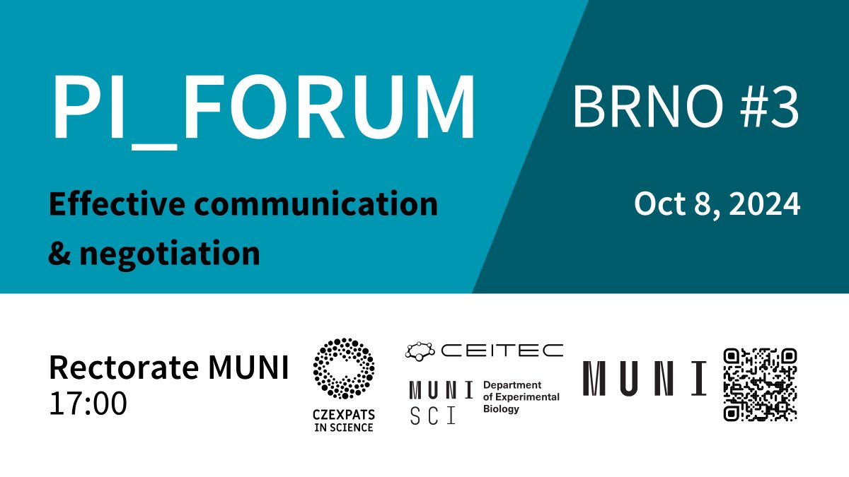 czexpats's tweet photo. ✨ The third #PI_Forum Brno is coming up next week! ✨
📅 Join us on Tuesday, 8 October for a discussion on Effective Communication & Negotiation with Matthew Rampley (@muni_arts) and Dagmar Glinská (MINDTRIX) at the Rectorate of @muni_cz! 🎤🤝
👉 Registration & more info: https://t.co/RgSeTKbvf3