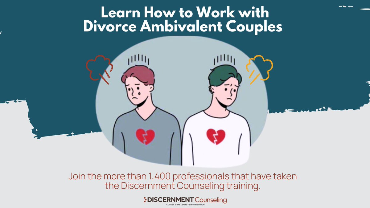 If you love working with "tough couples," where one is leaning in and another leaning out of the marriage, Discernment Counseling can be a transformational experience for you and your couples.
