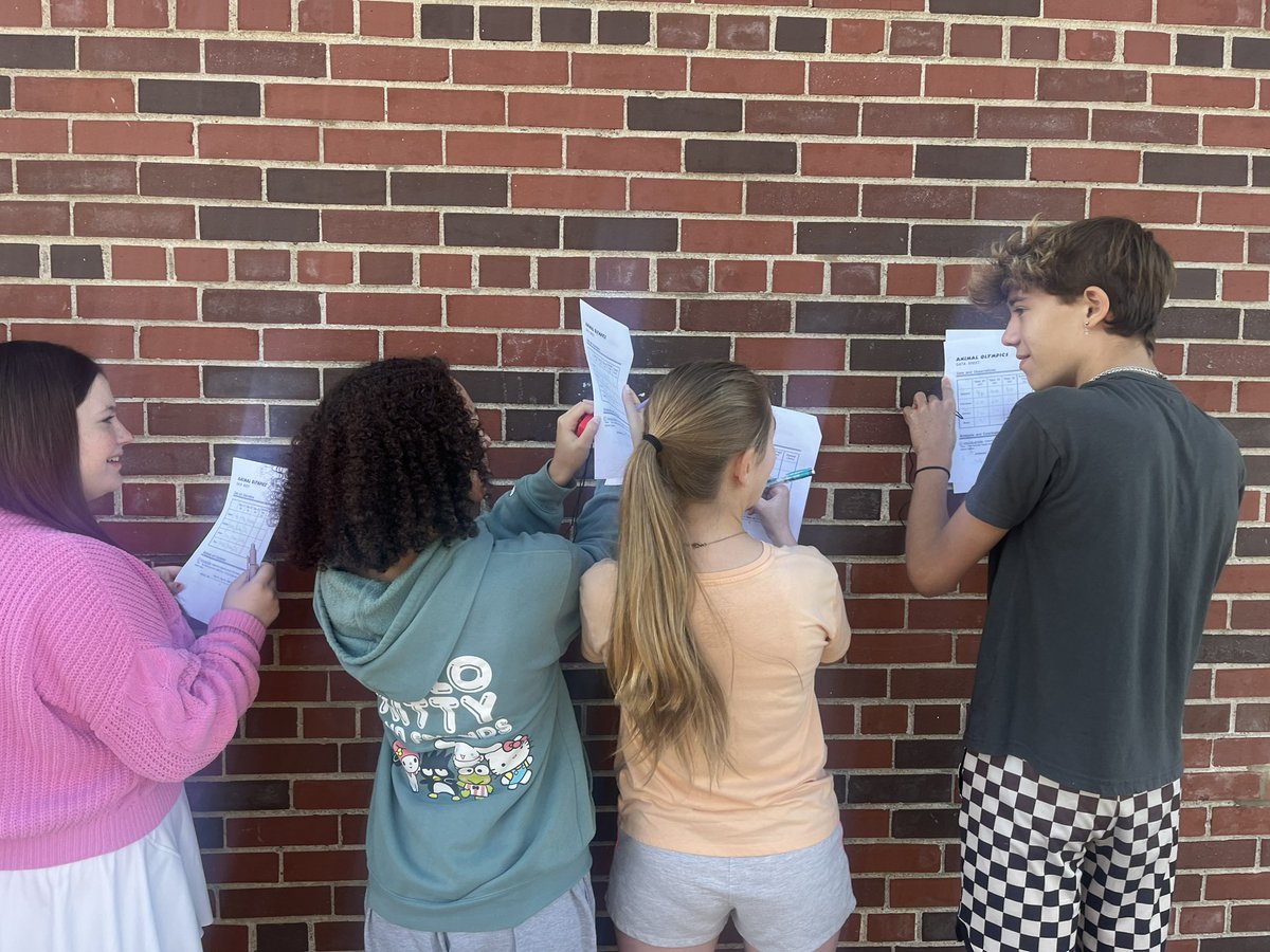 DanbyRT's tweet image. Mrs. Duepner’s class is participating in an Animal Olympics lab activity today! They race as rabbits, chickens, horses and bears. The students then worked together to calculate their average speeds and graph the results. They had a blast! We love interactive learning!!