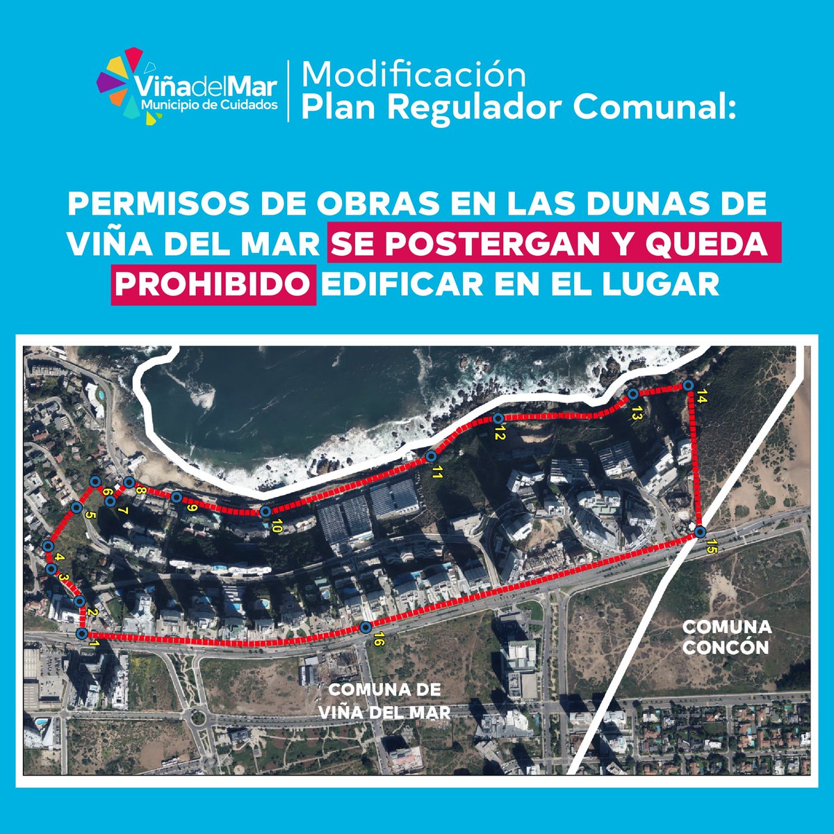 vinadelmar's tweet photo. 🚨¡Información importante! Cambios en el Plan Regulador Comunal | ¡Se suspenden permisos de construcción en dunas de Viña del Mar! 

Más información en https://t.co/5dmUmL9V3U https://t.co/LYJeEdKM5c