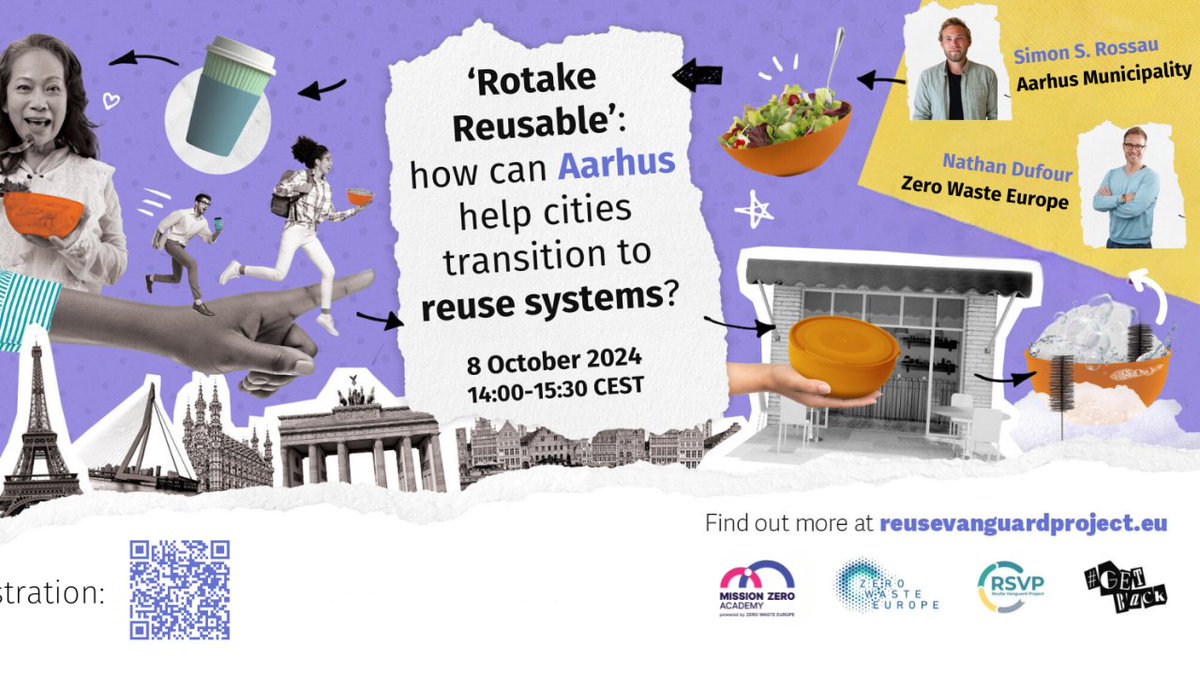 Less than 1 week until our joint <a href="/MiZAcademy/">Mission Zero Academy</a>-ReuSe Vanguard Project-ZWE #webinar on the ins and outs of <a href="/AarhusKommune/">AAK</a>'s "Rotake Reusable" project with Simon Rossau!

Be sure to register now - see you on 8 October? 😉
zurl.co/olRh