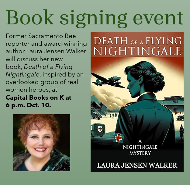 Join me Thursday, Oct. 10, at Capital Books on K at 6 p.m. to celebrate my dear friend and former editor @LauraJensenWal1 as she talks about her new historical fiction release, "Death of a Flying Nightingale."