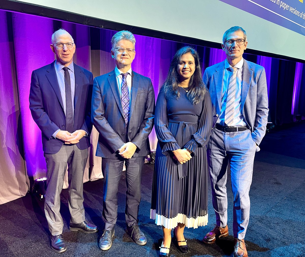 CharuAggarwalMD's tweet photo. Honored to be an @ASCO invited discussants for @ASTRO’s Cancer Breakthroughs Session this morning w/ @DrHowardSandler @Mat_Guc and @jseuntje from @ESTRO and @AAPM 
#ASTRO24 https://t.co/v2yOabD6Ca