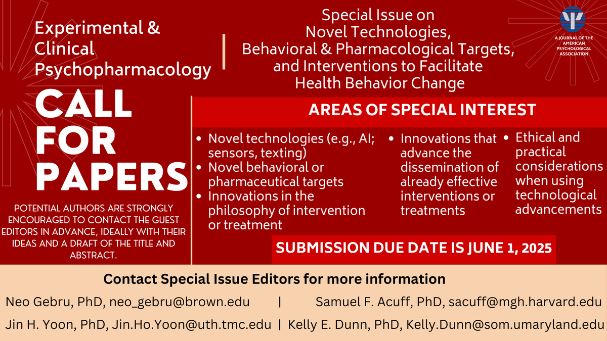 Neooology's tweet image. 📢Call for Papers!
Submit to our special issue on "Novel Technologies, Behavioral & Pharmacological Targets, and Interventions to Facilitate Health Behavior Change" over at ECP🌟
Showcase your cutting-edge research and help advance the future of health!
🔗tinyurl.com/ECP2025