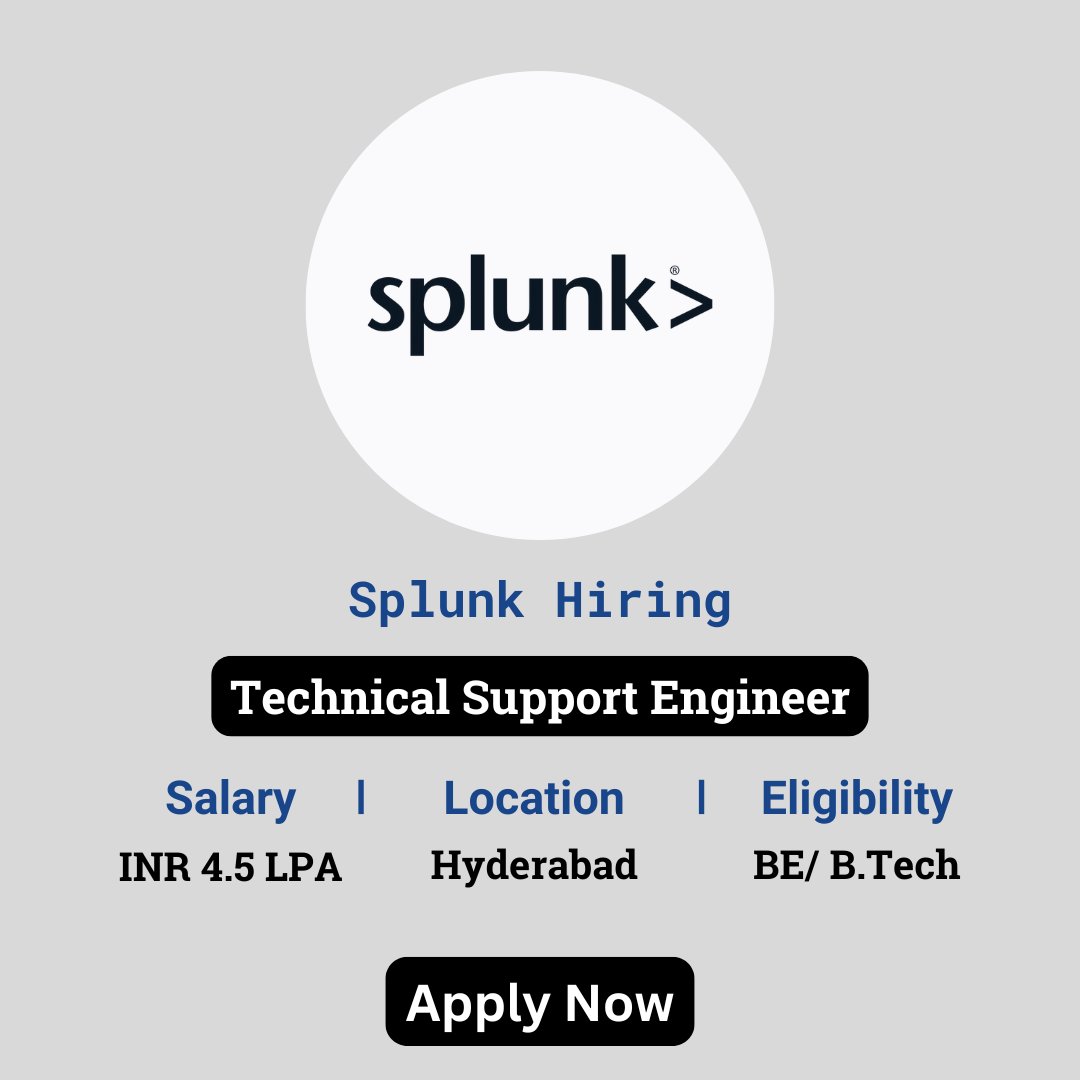 karthikpattadi's tweet image. 🔍 Splunk Careers 2024 🔍

💼 Job Role: Technical Support Engineer

🔗 Apply Here: zurl.co/WK48 

💬 Join Our WhatsApp Group: zurl.co/HzO9

#Splunk #Careers2024 #TechnicalSupportEngineer #JobOpportunity #HiringNow