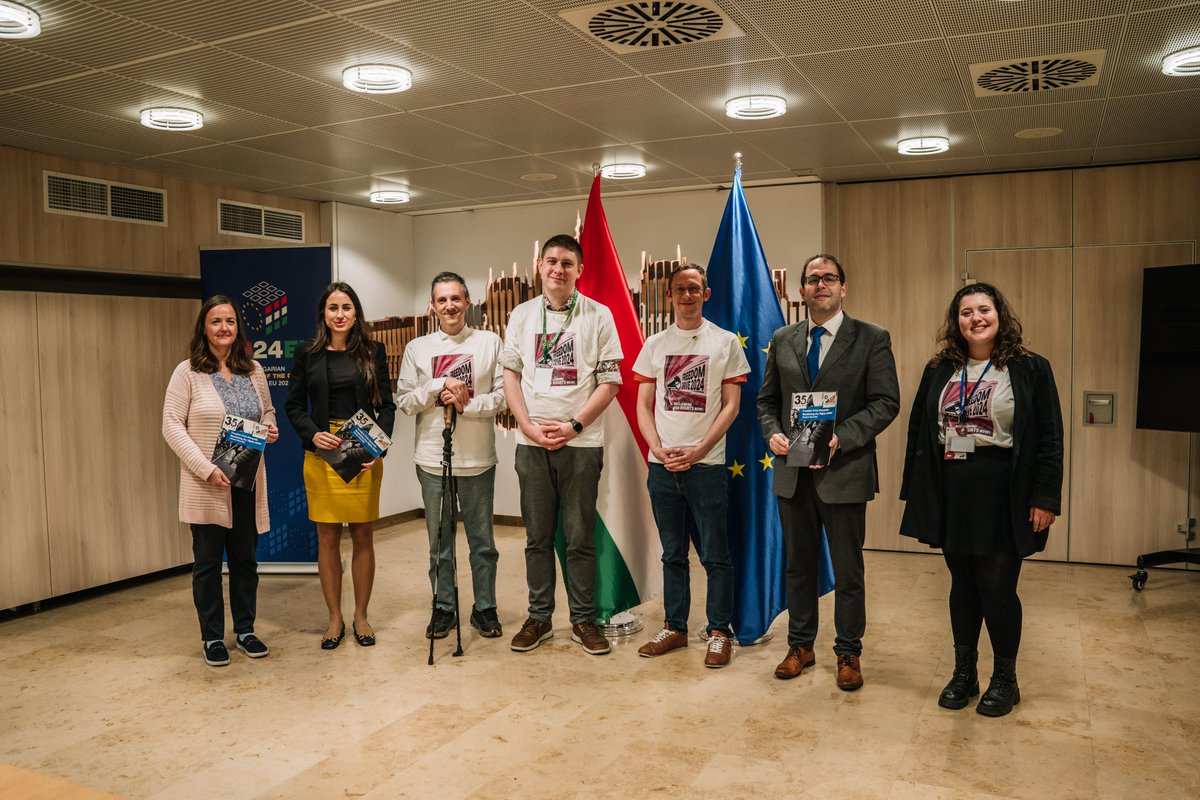 ENIL_EU's tweet photo. ENIL met with representatives of the Hungarian government who is currently holding the presidency of the @EUCouncil  

We discussed #IndependentLiving &amp; the need for a system change. The Hungarian representatives agreed that more needs to be done to improve the #employment rates. https://t.co/1Rwu88Xrzb