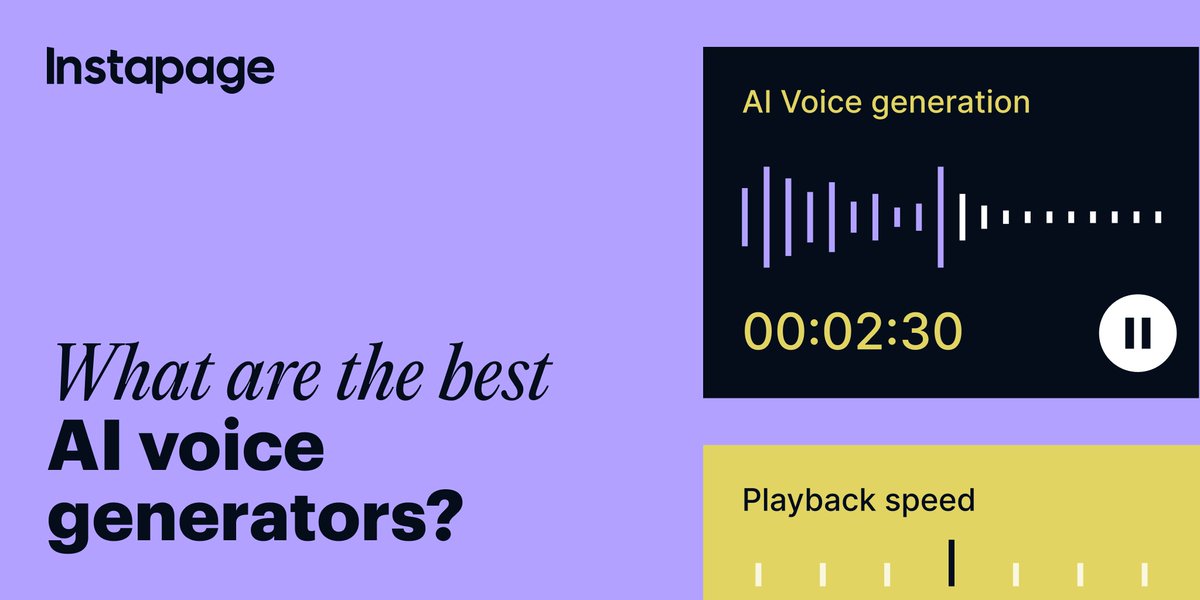 Instapage (@instapage) on Twitter photo 🎙️Struggling with video voiceovers? #AI voice generators can turn your script into high-quality narration in seconds. We tested the best platforms to help you unlock video content creation secrets. ➡️Read more: bit.ly/4cRsNAg #AIVoiceGenerators #ContentCreation 🎙️Struggling with video voiceovers? #AI voice generators can turn your script into high-quality narration in seconds. We tested the best platforms to help you unlock video content creation secrets. ➡️Read more: bit.ly/4cRsNAg #AIVoiceGenerators #ContentCreation