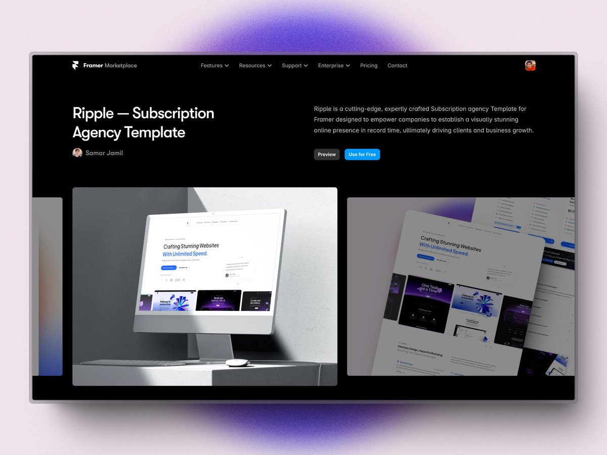 My latest template is now live on the <a href="/framer/">Framer</a> Marketplace! 🤩 It only took 12 days, though I thought it might take a month.

Huge thanks to @tolvstudio for the incredible feedback. I was amazed at all the little things he pointed out that I missed—haha, I guess we've all been