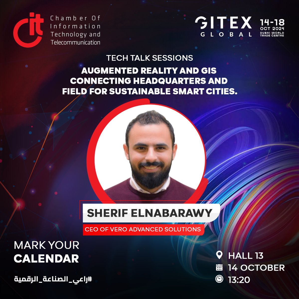 CitChamber's tweet photo. We’re delighted to announce that Eng. Sherif Elnabarawy, a CEO of VERO Advanced Solutions, will showcase Egypt’s ICT industry at GITEX Dubai!   

❗Mark your calendar!
on Monday – October 14, 2024  
Hall 13  

 For more Info: https://t.co/HhRsNOblDY https://t.co/tZF7IKVABC