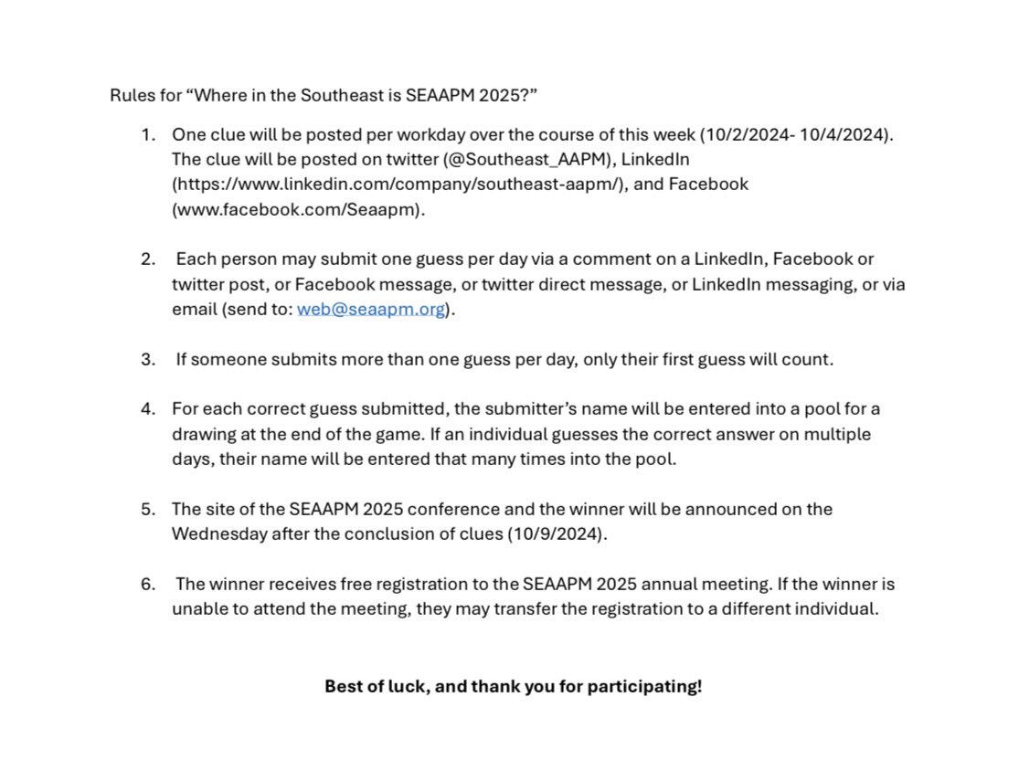 Our guessing game begins shortly! Here are the rules again…good luck!