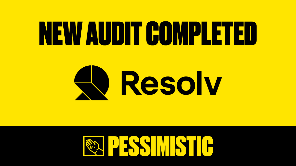 Pessimistic Security (@pessimistic_io) on Twitter photo Happy to provide our review to help ensure the security of $wstUSR: yield-bearing wrapper for rebasing staked $USR token by <a href="/ResolvLabs/">Resolv Labs</a> 🔒
Discover our analysis here: github.com/pessimistic-io… Happy to provide our review to help ensure the security of $wstUSR: yield-bearing wrapper for rebasing staked $USR token by <a href="/ResolvLabs/">Resolv Labs</a> 🔒
Discover our analysis here: github.com/pessimistic-io…