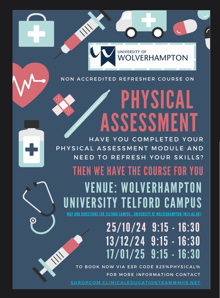 SCHT Clinical Education Team (@scht_educators) on Twitter photo ‼️Calling all <a href="/ShropCommHealth/">Shropshire Community Health</a> staff!‼️
Have you previously completed the Physical Assessment Module & need a refresher? 🏥🩺⚕️🩻
We have places available for a new refresher course 📚
For more information please see the leaflet below, & please share with your peers ☺️ ⬇️ ‼️Calling all <a href="/ShropCommHealth/">Shropshire Community Health</a> staff!‼️
Have you previously completed the Physical Assessment Module & need a refresher? 🏥🩺⚕️🩻
We have places available for a new refresher course 📚
For more information please see the leaflet below, & please share with your peers ☺️ ⬇️