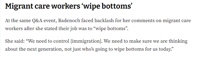 These comments from Kemi Badenoch are disrespectful to our brilliant migrant care workers.

They're treasured members of our communities and care services, and are highly skilled &amp; compassionate.

That's much more than can be said for this intervention. 🔗 bit.ly/3Bsa6oJ