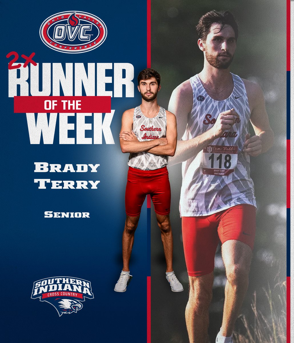 USIAthletics's tweet photo. 🦅👟𝕆𝕍ℂ ℝ𝕦𝕟𝕟𝕖𝕣 𝕠𝕗 𝕥𝕙𝕖 𝕎𝕖𝕖𝕜 - 𝕩𝟚
Congrats to @usixctrackfield senior Brady Terry, who was been named @OVCSports Runner of the Week for the 2nd time this season Wednesday morning! @USIedu #GoUSIEagles #ScreaglePride #OVCit 

🔗https://t.co/y77j7SYzb0 https://t.co/PWitWVVmbv