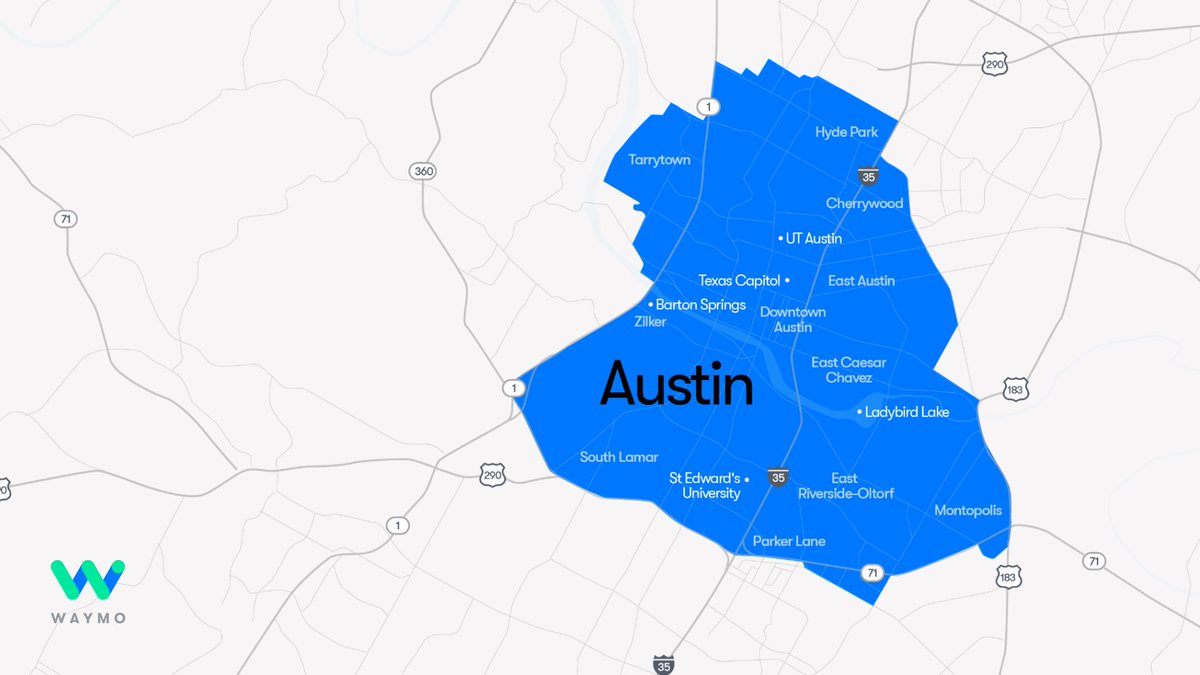Waymo's tweet image. This week, we’re beginning to welcome riders in Austin from our interest list to try our fully autonomous ride-hail experience. Riders will travel across 37 square miles of the city, as we prepare for our commercial launch early next year - exclusively on the Uber app. Learn…