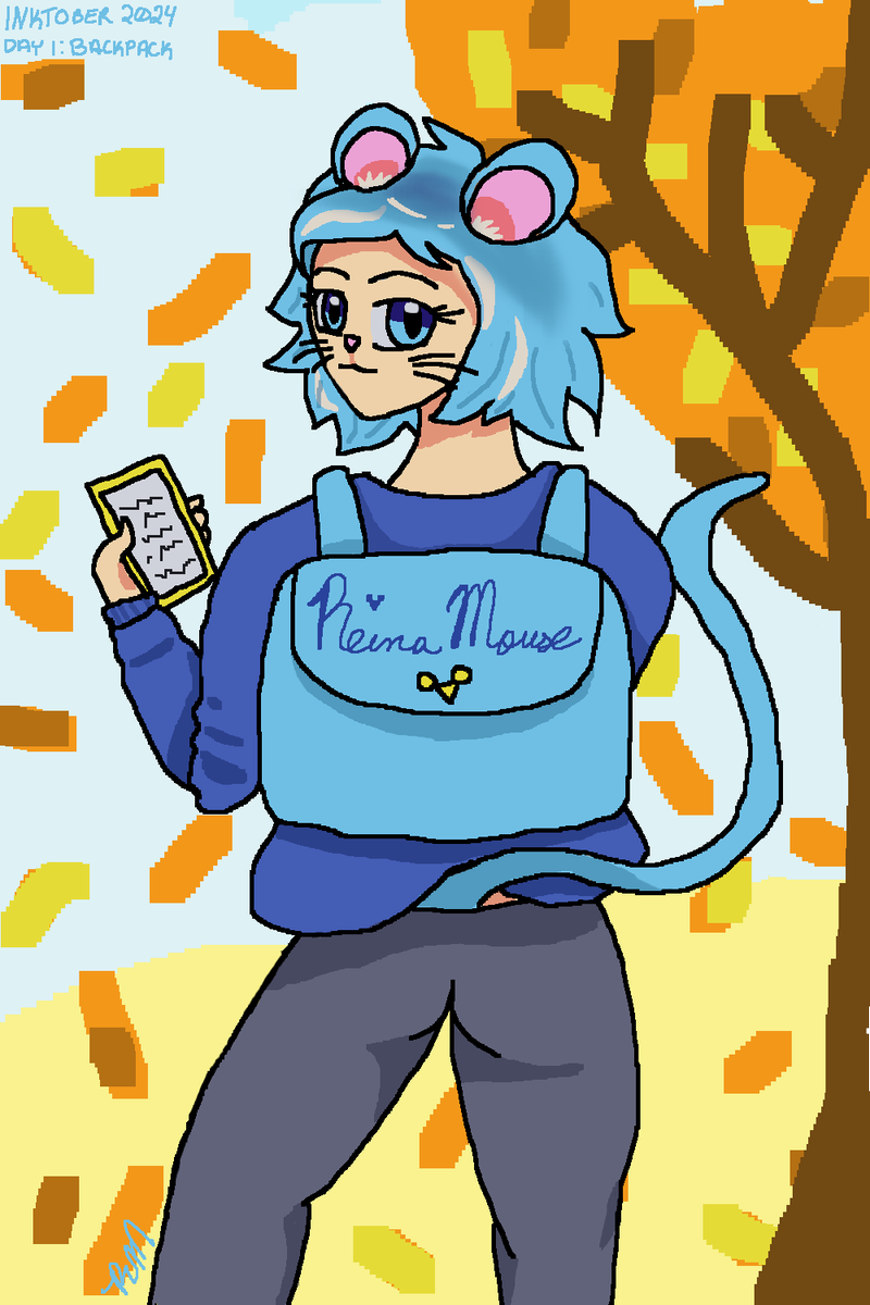 ReinaMouseVT's tweet photo. Day 1 prompt: Backpack! https://t.co/asV2lvSRJ4